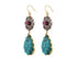 Pave Diamond & Turquoise Enemal Earring (DER-1)